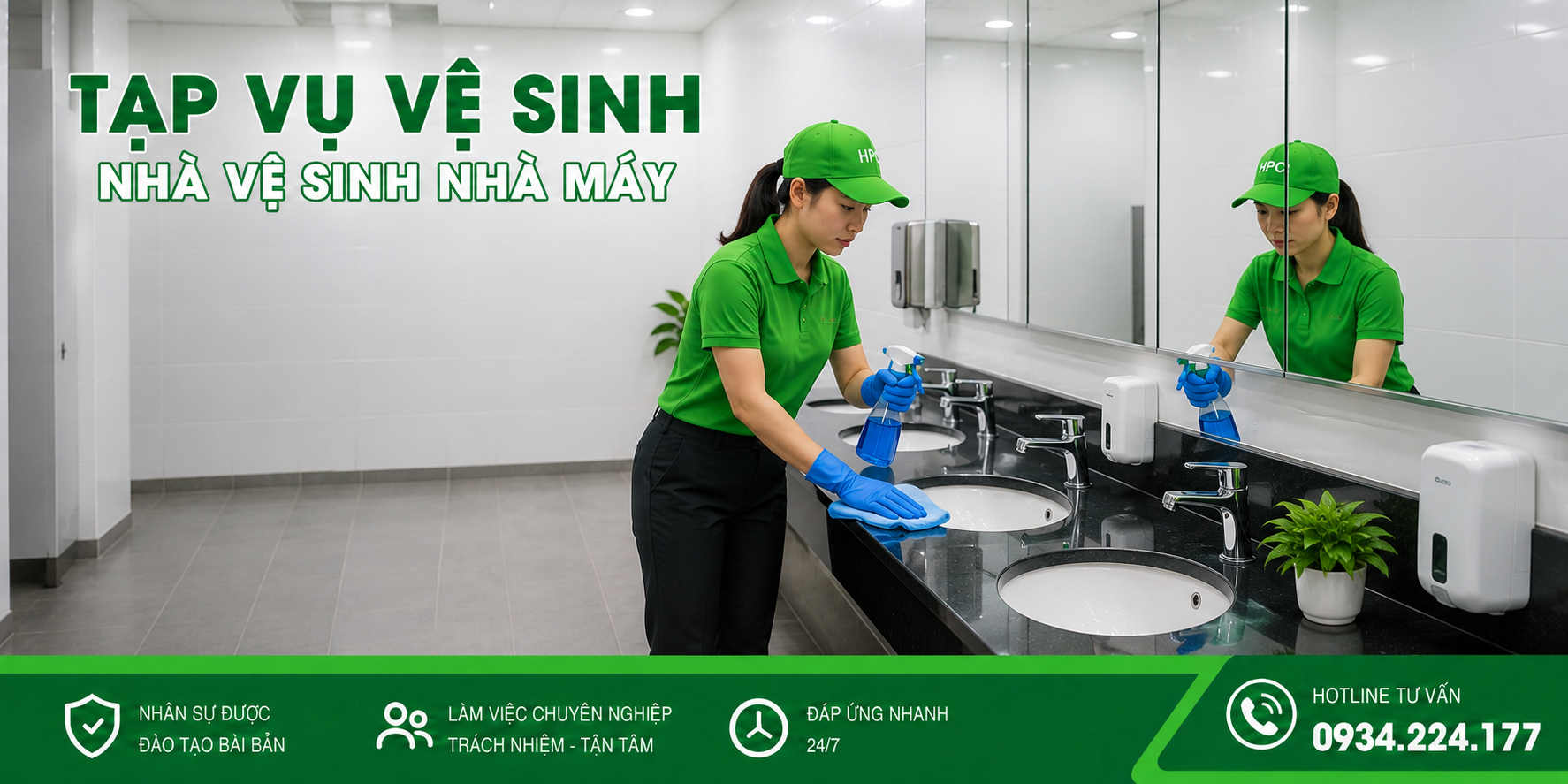 Tạp vụ vệ sinh nhà vệ sinh nhà máy
