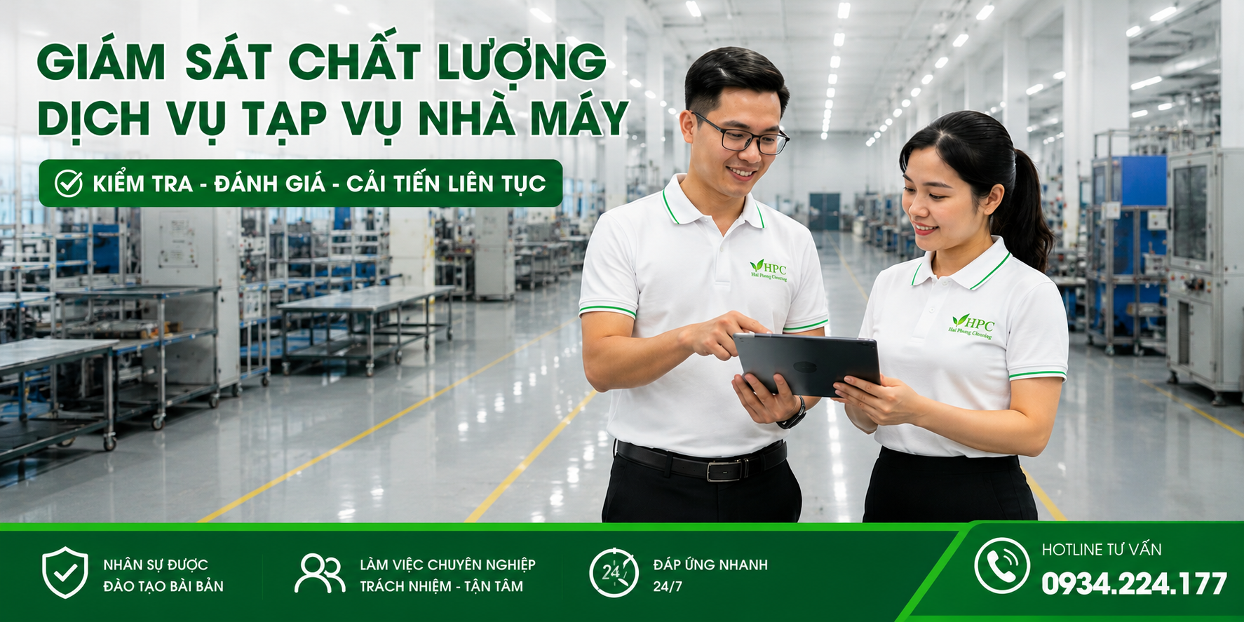Giám sát chất lượng dịch vụ tạp vụ nhà máy