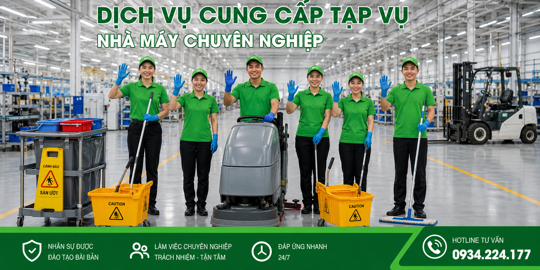 Dịch vụ cung cấp tạp vụ nhà máy chuyên nghiệp
