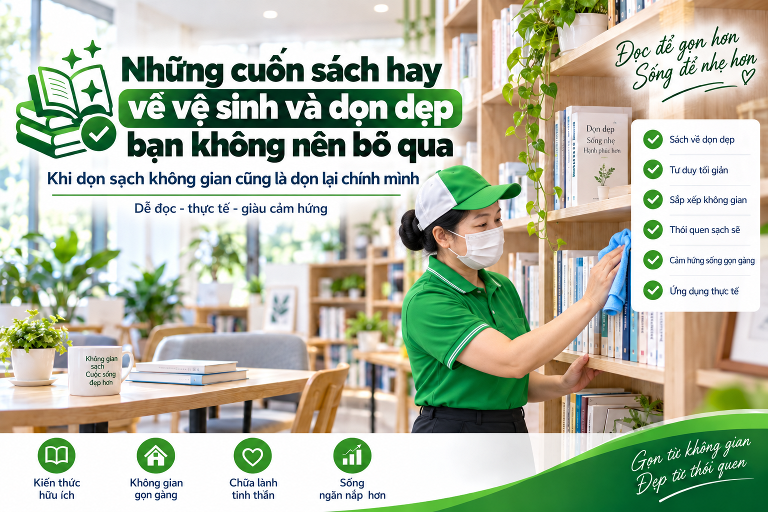 Những cuốn sách hay về vệ sinh và dọn dẹp bạn không nên bỏ qua: Khi dọn sạch không gian cũng là dọn lại chính mình