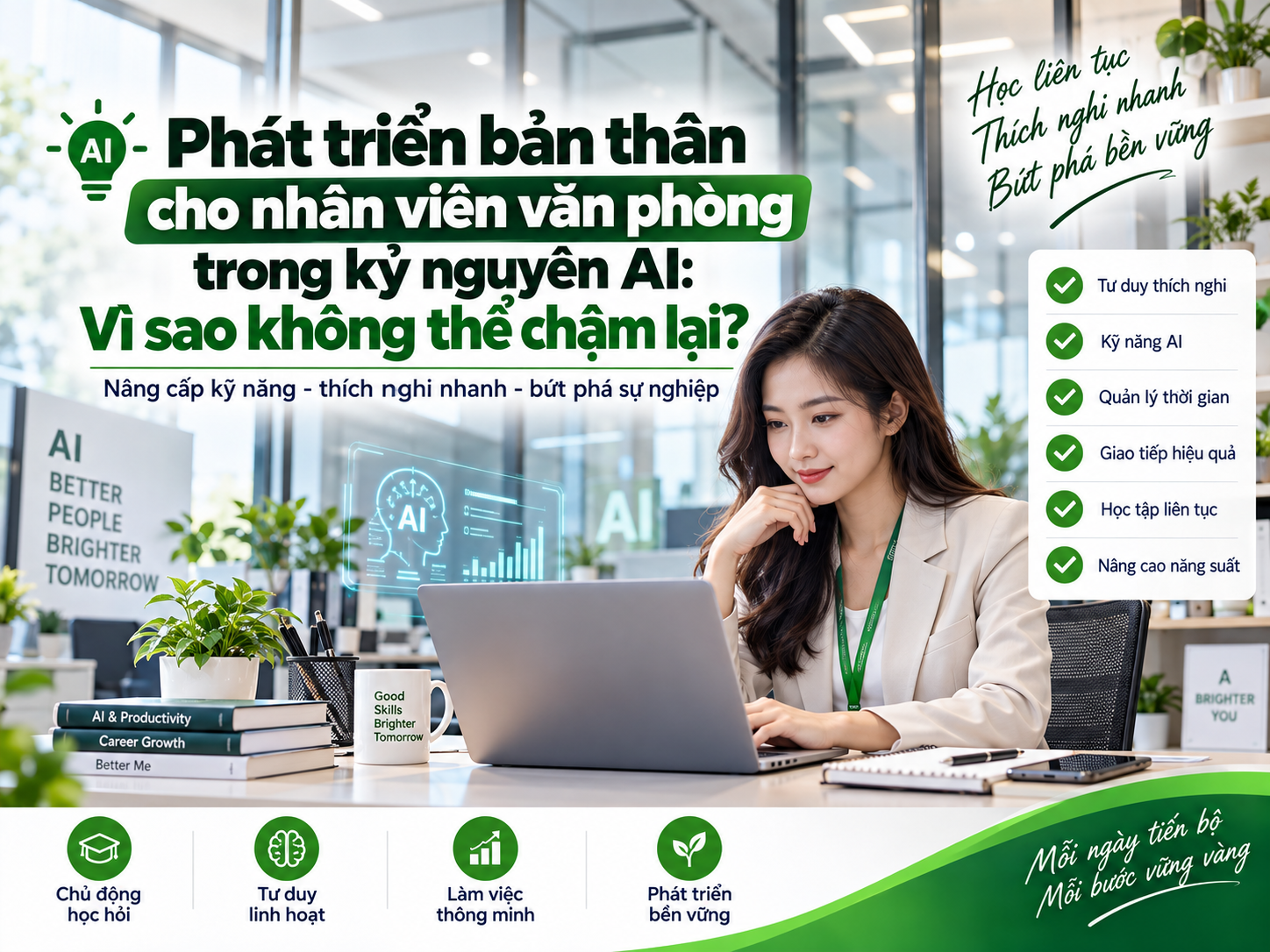 Phát triển bản thân cho nhân viên văn phòng trong kỷ nguyên AI: Vì sao không thể chậm lại?